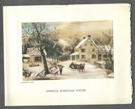 VINTAGE 1940s WWII ERA Christmas Greeting Card AMERICAN HOMESTEAD Currie... - $14.83