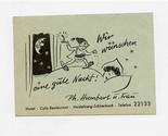 Gute Nacht Card We Wish You a Good Night Hotel Heidelberg Schlierbach Ge... - £11.07 GBP