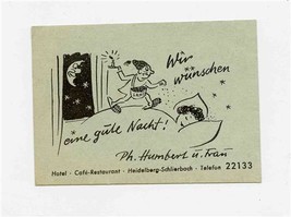 Gute Nacht Card We Wish You a Good Night Hotel Heidelberg Schlierbach Germany  - £10.92 GBP