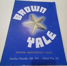 Vintage FOOTBALL Brown vs. Yale GAME Official Program Nov. 10, 1945 - £15.63 GBP
