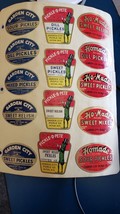 Antique Set Garden City Pickle O Pete Co. Stickers Advertising HO-Made R... - £24.01 GBP