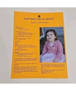 Knitting Pure &amp; Simple Pattern 275 Children&#39;s Neckdown Bolero Sizes 2-10... - £2.76 GBP