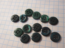 Vintage lot of Sewing Buttons - Pearlized Green Rounds #4 - $12.00