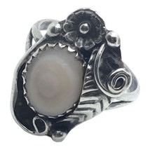 old pawn sterling siver mother of pearl navajo ring size 6 - £45.30 GBP
