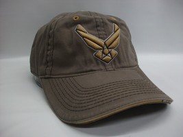 United States Air Force Hat Light Brown Hook Loop Baseball Cap - £15.71 GBP