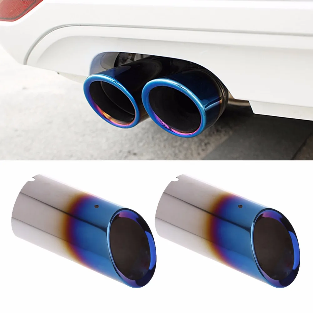 2Pcs Stainless steel Colorful Exhaust Muffler Pipe For VW  Jetta MK6 Golf 6 Golf - £175.59 GBP
