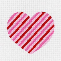 Pepita Needlepoint Canvas: Heart Striped, 7&quot; x 7&quot; - £39.82 GBP+