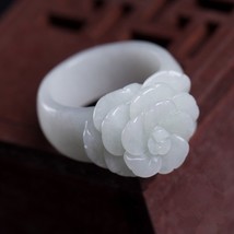 Hot Sell Natural  Emerald Rose Ring Jade Charm Jewellery Fashion Accessories Han - £41.51 GBP