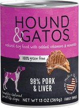 Hound And Gatos Dog Grain Free Pork And Liver 13oz. (Case of 12) - £87.03 GBP