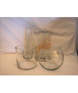4 Clear Glass Vases - $28.00