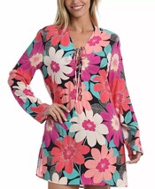 MSRP $103 La Blanca Lace-Up Tunic Cover-Up Floral Size XS - £30.79 GBP