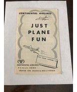 Vintage 1960’s Livery Continental Airlines Just Plane Fun Puzzle Book so... - $380.79 MXN