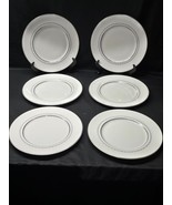 Vintage ROYAL DOULTON 10.5&quot; Dinner Plates TIARA Platinum Trim - Set Of 6... - $43.54