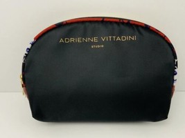 Adrienne Vittadini Toiletry Cosmetic Bag Travel Black Zip Top Unused - $11.83