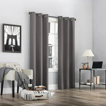 Sun Zero Cyrus Thermal 100% Blackout Grommet Single Curtain Panel, 40&quot;x63&quot;, Gray - £8.00 GBP
