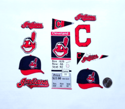 Cleveland Indians Vintage Cotton Fabric Iron On Appliques, Set of 10,  #2 - £7.82 GBP