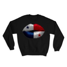 Lips Panamanian Flag : Gift Sweatshirt Panama Expat Country For Her Woman Femini - £23.13 GBP