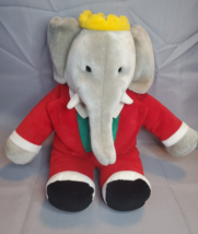 Gund Babar Plush Elephant 14 in. King Elephant Crown Red Suit Vintage 1988 READ - £9.63 GBP