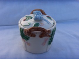 1986 The Haidon Group - Basket Weave Strawberry 4.5&quot; Canister - £7.72 GBP