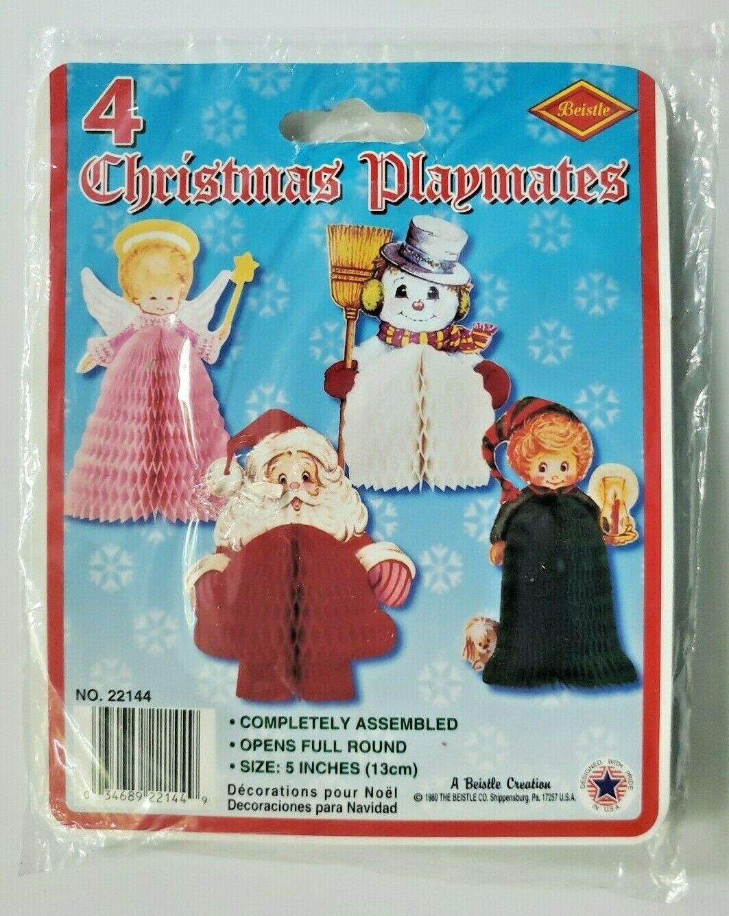 1980 Beistle Christmas Playmates Set Of Four New In Packaging - $18.99