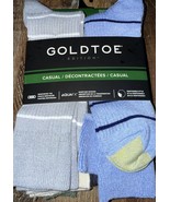 Gold Toe ~ 6-Pair Crew Socks Casual Polyester Blend ~ Shoe Size 6-12.5 - £14.90 GBP