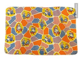 Vintage 70&#39;s RAGGEDY ANN AND ANDY Print Receiving Baby Blanket Patchwork 27&quot;x39” - £9.37 GBP