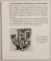 1951 Magazine Photo Lister-Blackstone Air Cooled Marine Diesel Engine Ne... - £7.10 GBP