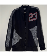 Varsity Jacket Black and Gray with Athletic Ribbed Collar - $11.76