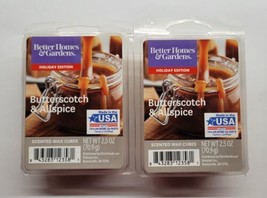 Butterscotch &amp; Allspice Better Homes and Gardens 2 Packs Scented Wax Cub... - £7.90 GBP