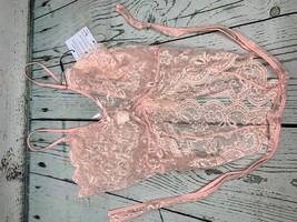 Women Lingerie One Piece Lace Bodysuit Sexy Medium Pink - £14.85 GBP