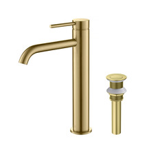 Circular Single Handle Lavatory Faucet - Brush Gold - £111.00 GBP