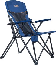 Iclimb Heavy Duty Hard Arm Camping Folding Mesh Chair With Cup, And Carry Bag. - £64.72 GBP