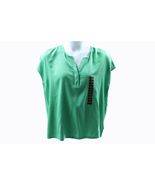 Women Top Women  Short Cap Sleeve V-Neck Fashion Top Size XL Green - $15.83