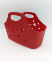 American Girl Red Tote Silicone Plastic Carrier Bag Cut out Stars - $20.69