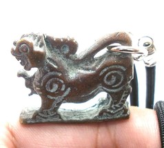 Singha Rajasi Thai Magic Lion Brass Pendant Amulet Strong Protection Necklace - £27.85 GBP