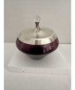 Gorham 893 sterling silver candy jar lid amethyst glass purple vintage - £201.95 GBP