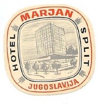 Hotel Split  Luggage Label Marjan Jugoslavia - £7.91 GBP