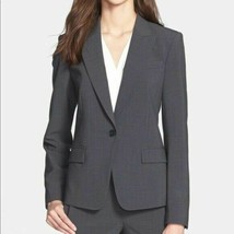 Theory Gabe B Tailor Wool Stretch Blazer Suit Jacket Sz 6 Charcoal gray - £51.08 GBP