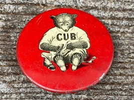 Vtg 1910&#39;s - 20&#39;s Chicago Cubs Cub Shoe Polish Pin Back Button Rare - £158.23 GBP