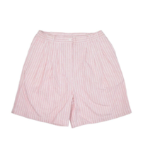Vintage Woolrich Shorts Womens 10 Red Striped Pleated Elastic High Waist - $19.20