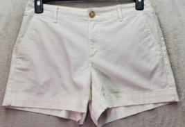 LOFT Chino Shorts Womens Size 6 White Monroe Stretch Cotton Flat Front Mid Rise - £15.94 GBP
