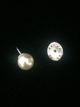 Vintage 60s Large Single Pearl and Stainless Tie Tack Pin image 4
