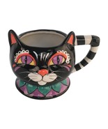 Black Cat 22343 3D Sculpted Figural Ceramic 16 oz Coffee Mug Tea Cup Blu... - $435.71 MXN