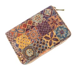 New Arrival Portugal Tile Natural Short Cork Wallet for Women Small Wood Card Ho - £28.45 GBP