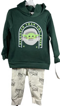 Kids Unisex Star Wars Green Hooded Sweatshirt Sweatpants Set Size 4T Mandalorian - $19.79