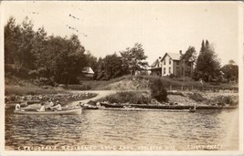 Nobleton Wisconsin Long Lake RPPC View of Tronstads Residence Postcard Y2 - £15.92 GBP
