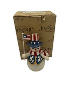 Jim Shore Heartwood Creek Patriotic Snowman Figurine With Flag &amp; Top Hat - $39.59