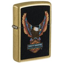 Zippo Lighter - Harley-Davidson® Color Eagle Design Street Brass - 46678 - $31.85