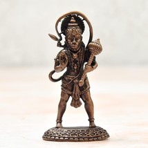 2.75 inches, Handmade Copper Hanuman Idol, 65 Grams, Patina Antique Finish - £23.64 GBP