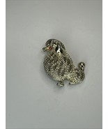 VINTAGE SARAH COVENTRY GOLD TONE POODLE RED RHINESTONE EYE METAL BROOCH PIN - $12.87 CAD